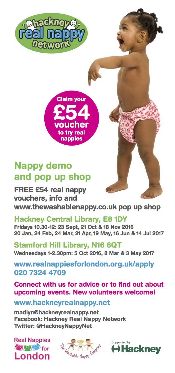 Nappy demos and pop up shops from Sept Hackney Nappy Network